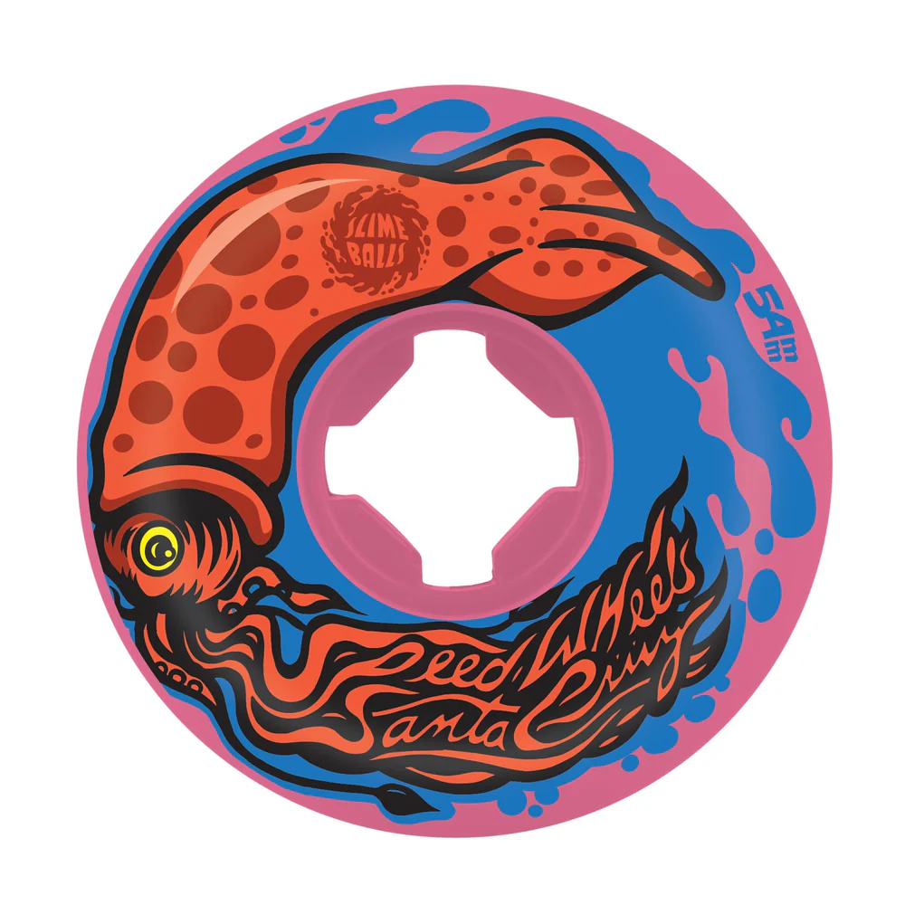 Peach and Bones Skateshop CDMX Slime Balls Wheels 54mm 99A Ink Balls Vomit Mini Neon Pink