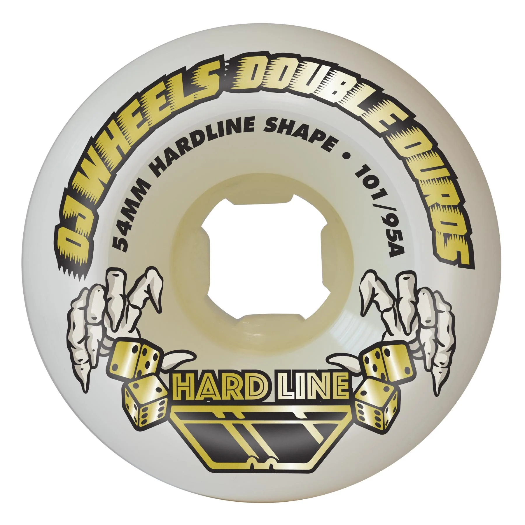 OJ Wheels 54mm 101a/95a Double Duro White Hardline