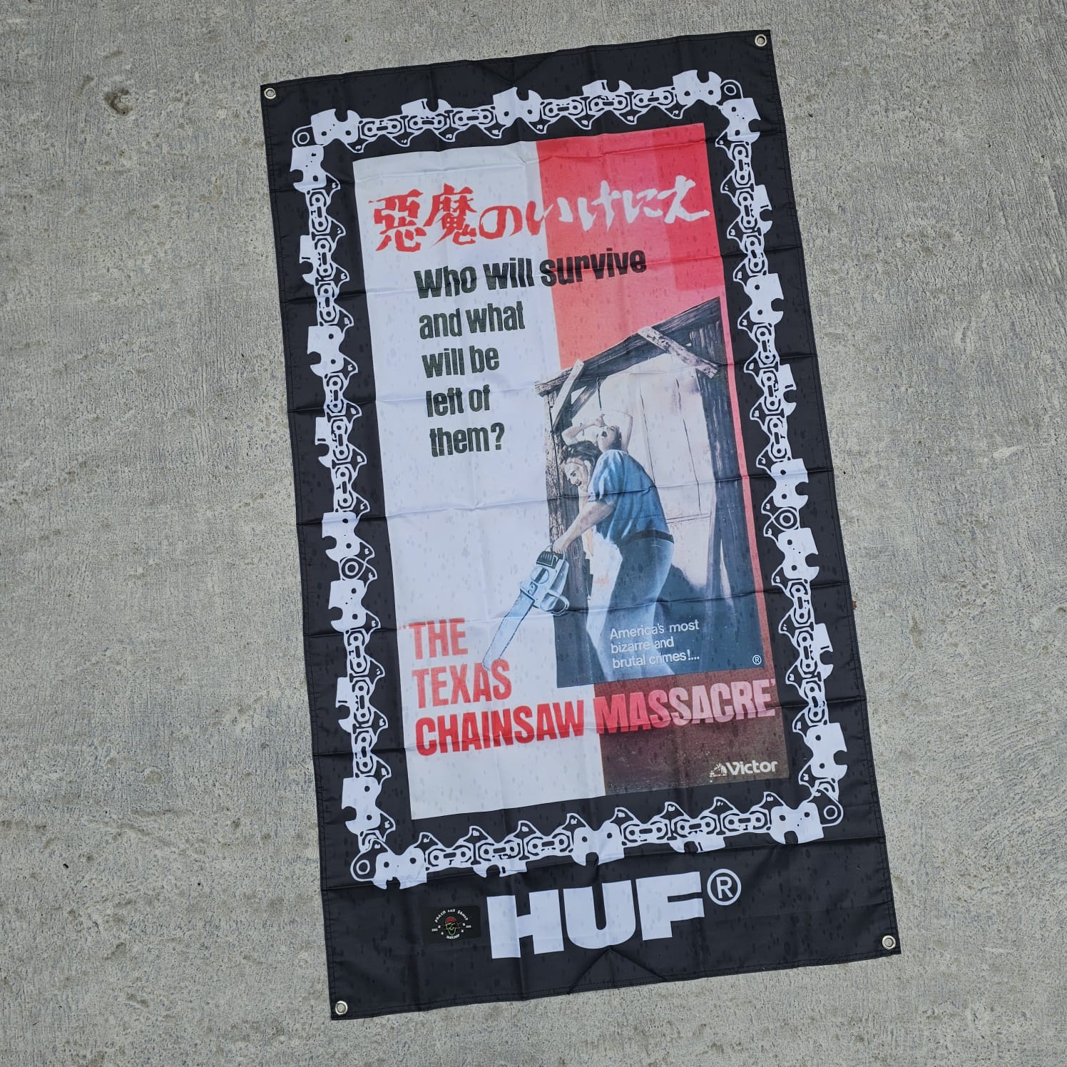 Peach and Bones Skateshop CDMX HUF Banner The Texas Chainsaw